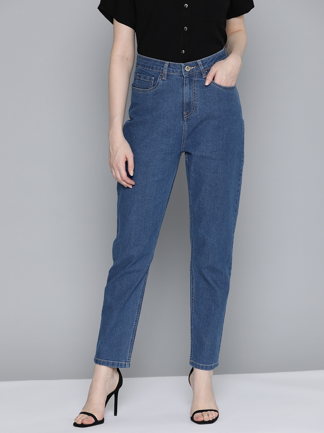 

Chemistry Women Boyfriend Fit Stretchable Jeans, Blue