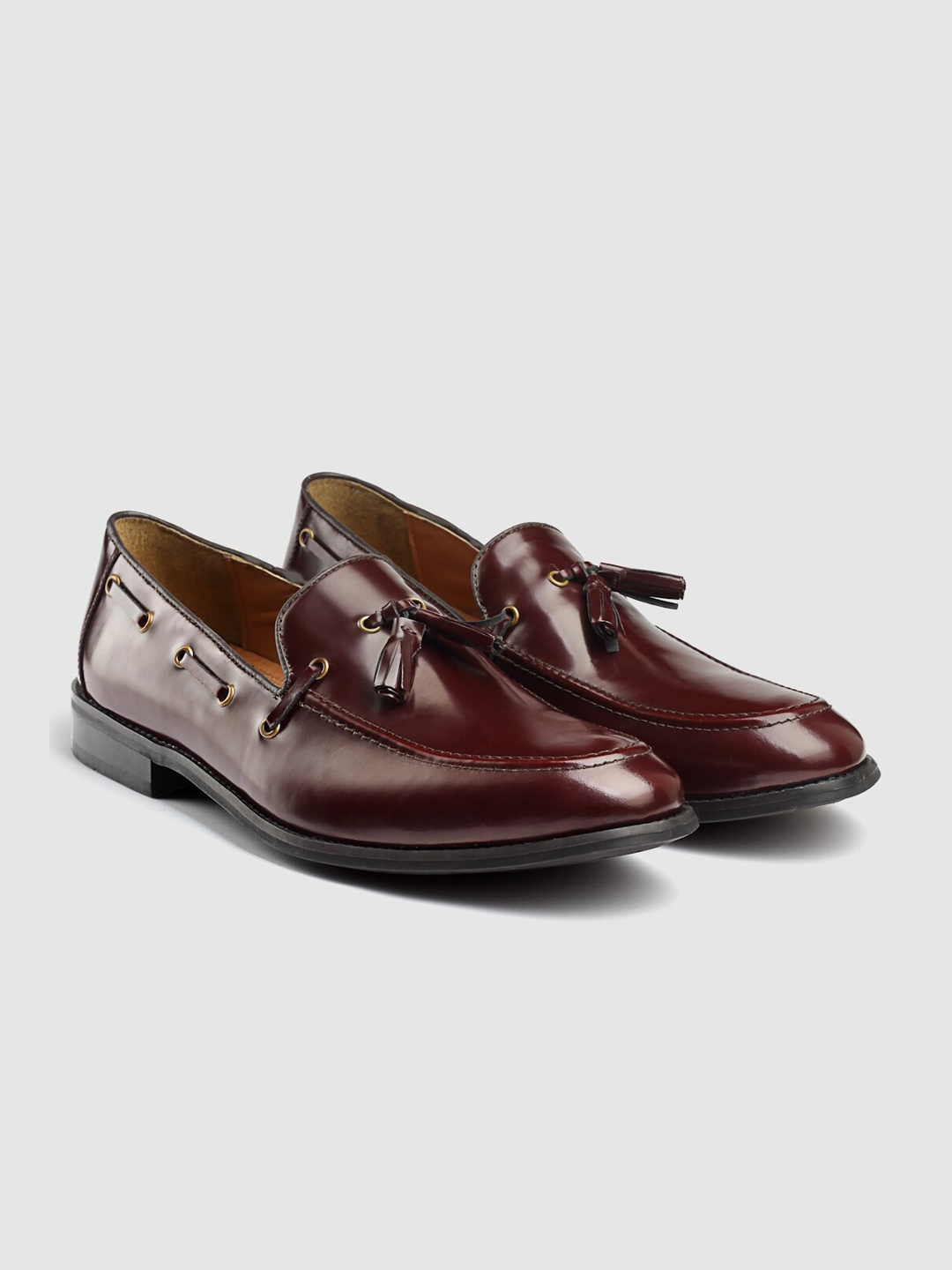

HATS OFF ACCESSORIES Men Genuine Leather Formal Loafers, Burgundy