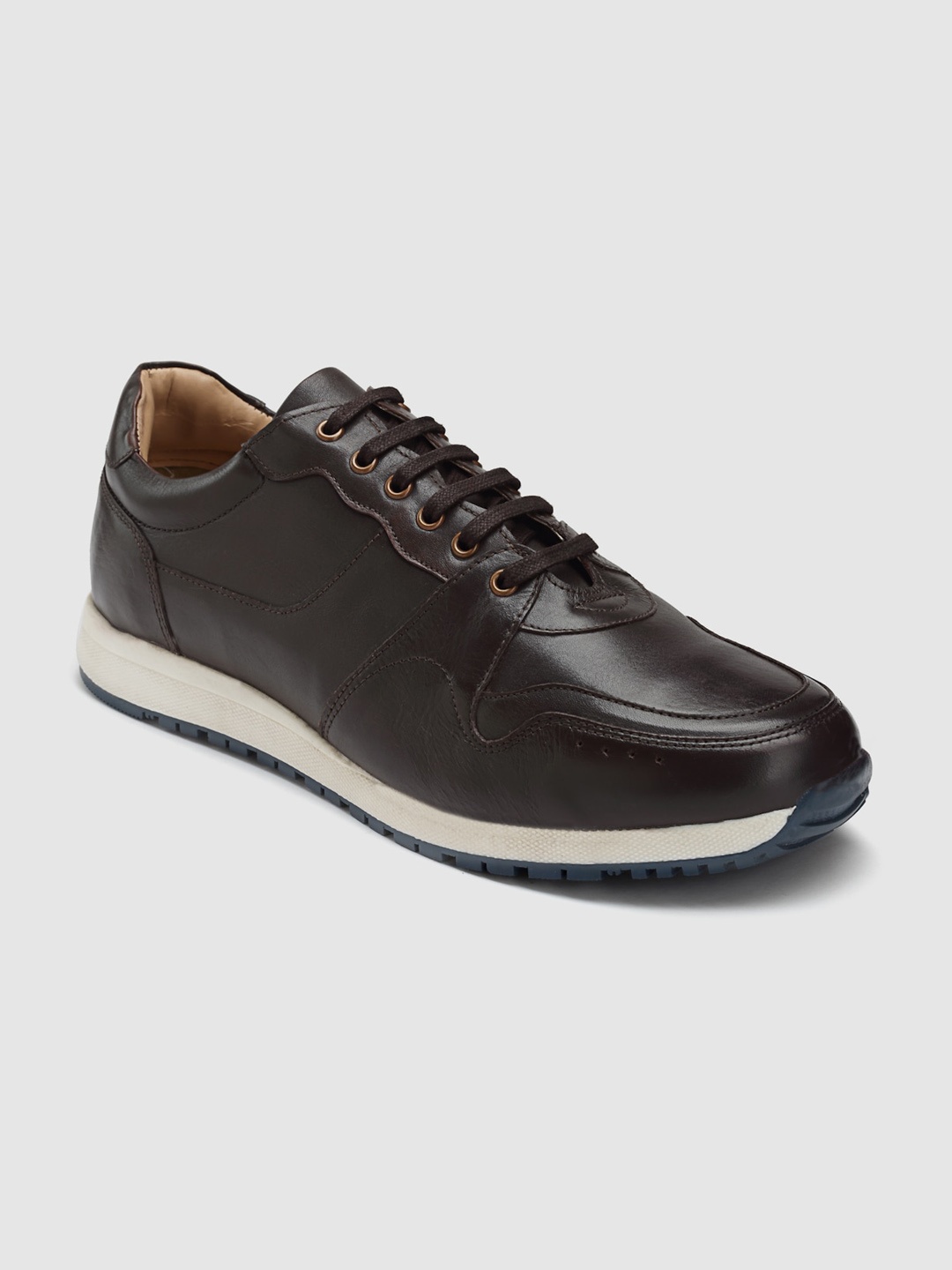 

HATS OFF ACCESSORIES Men Textured Leather Sneakers, Brown