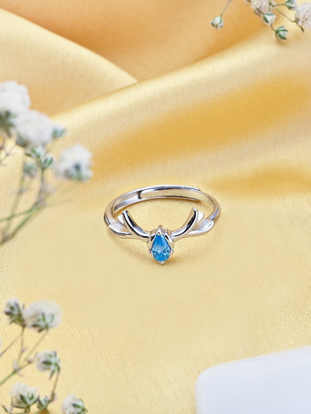 

Zavya Rhodium-Plated 925 Sterling Silver Finger Ring