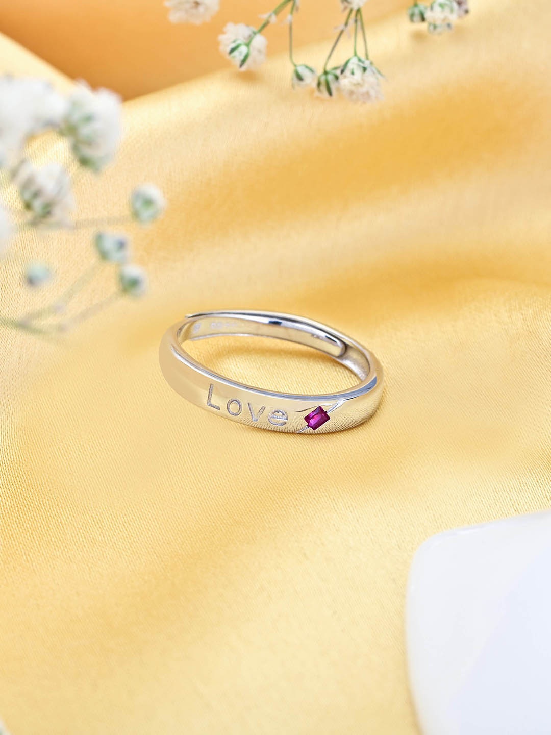 

Zavya Rhodium-Plated 925 Sterling Silver Finger Ring