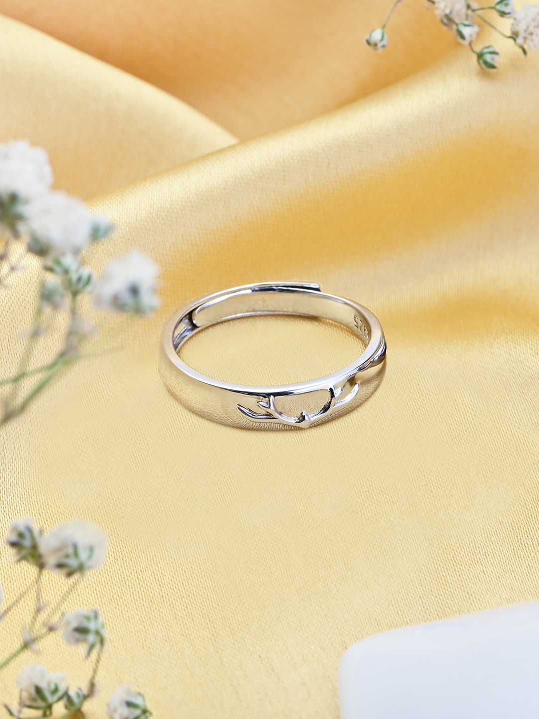 

Zavya Men Rhodium-Plated 925 Sterling Silver Finger Ring