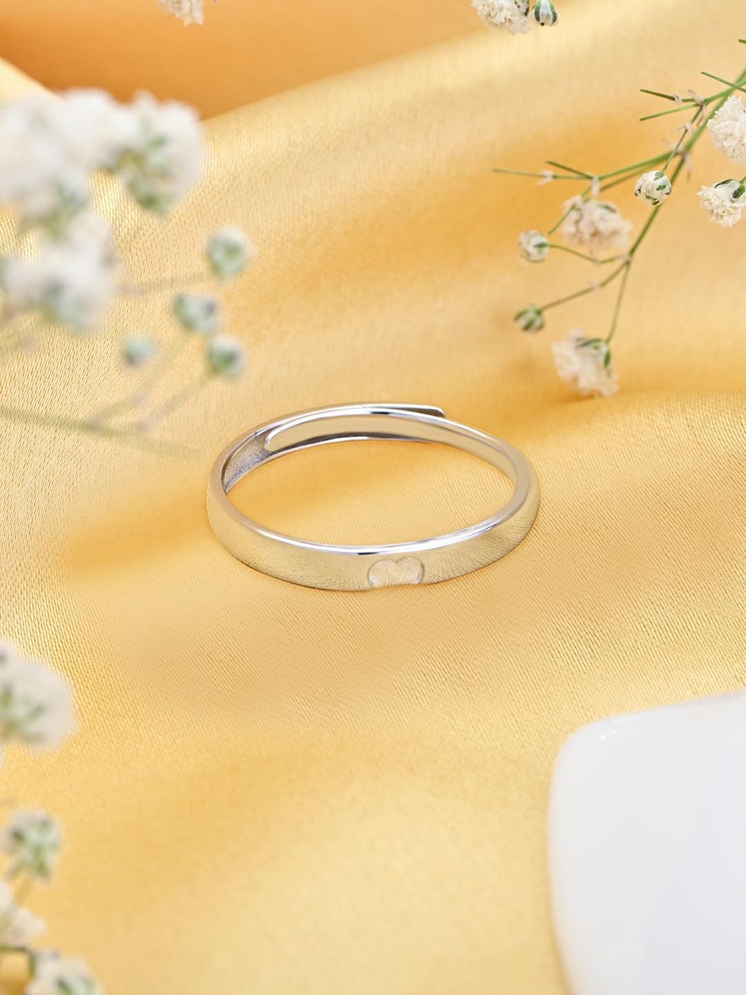 

Zavya Men Rhodium-Plated 925 Sterling Silver Finger Ring