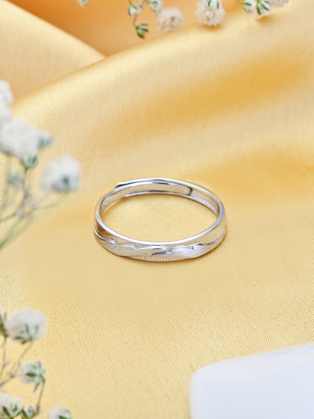 

Zavya Men Rhodium-Plated 925 Sterling Silver Finger Ring