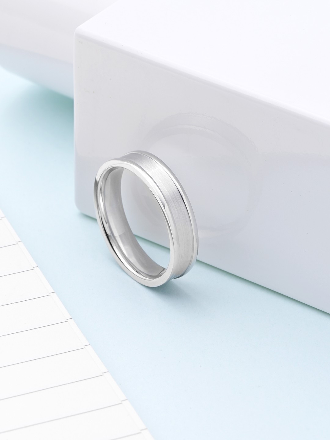 

Zavya Men Rhodium-Plated 925 Sterling Silver Finger Ring