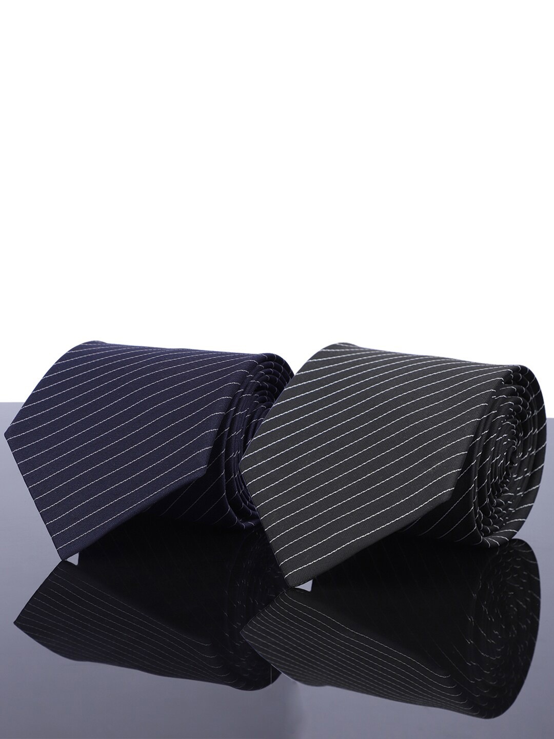 

Kastner Men Pack Of 2 Striped Formal Broad Tie, Black