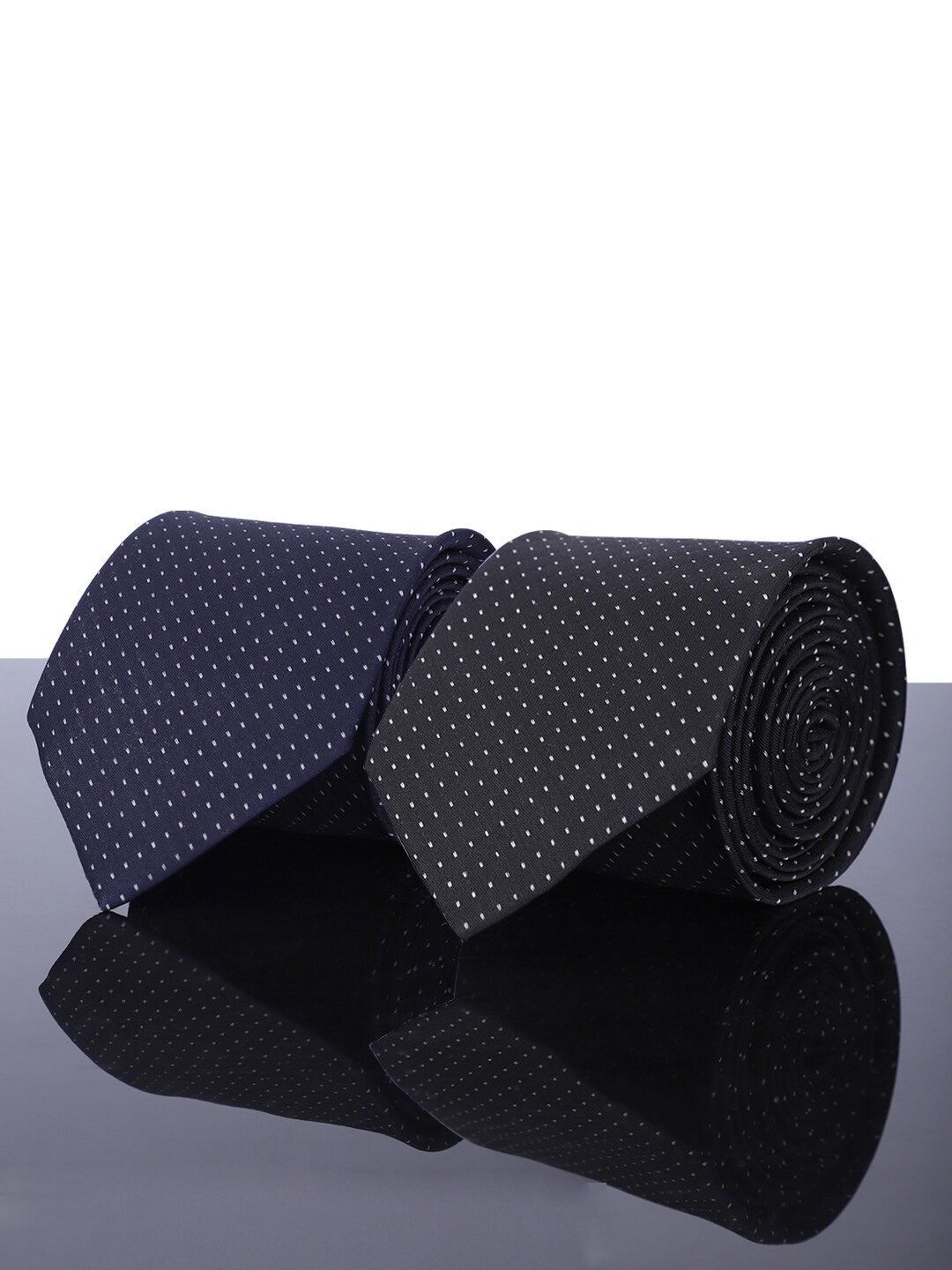 

Kastner Men Pack Of 2 Woven Design Skinny Tie, Black