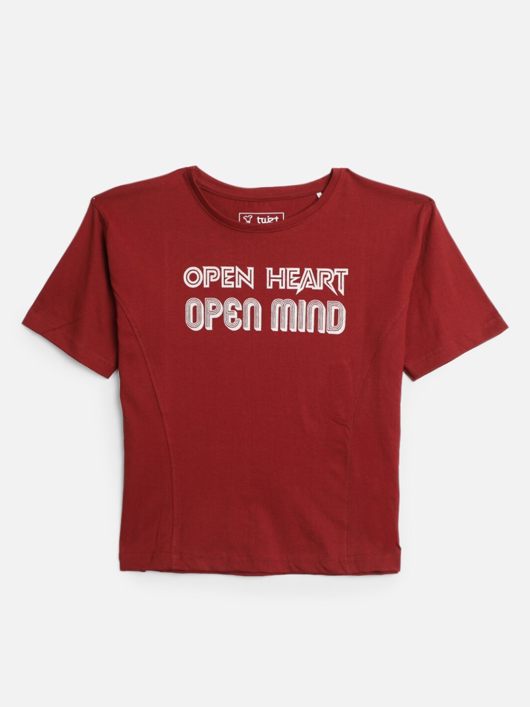 

V-Mart Typography Printed Cotton T-shirt, Maroon