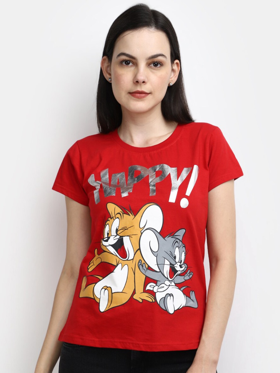 

V-Mart Tom & Jerry Printed Cotton T-shirt, Red