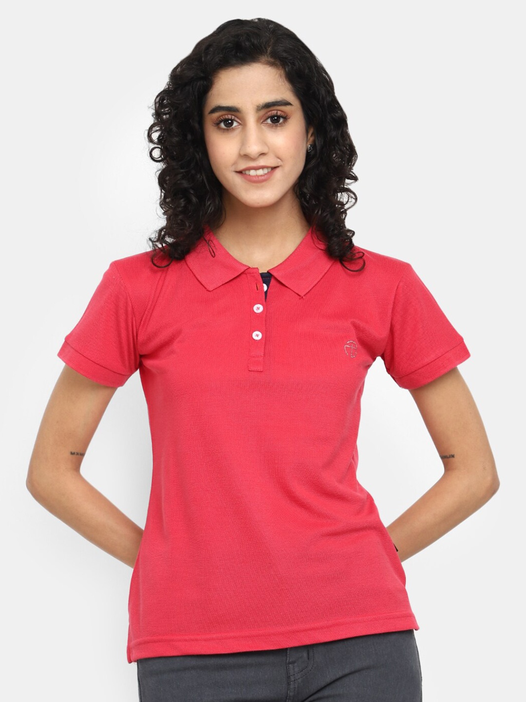 

V-Mart Half Sleeve Cotton Polo T-shirt, Pink