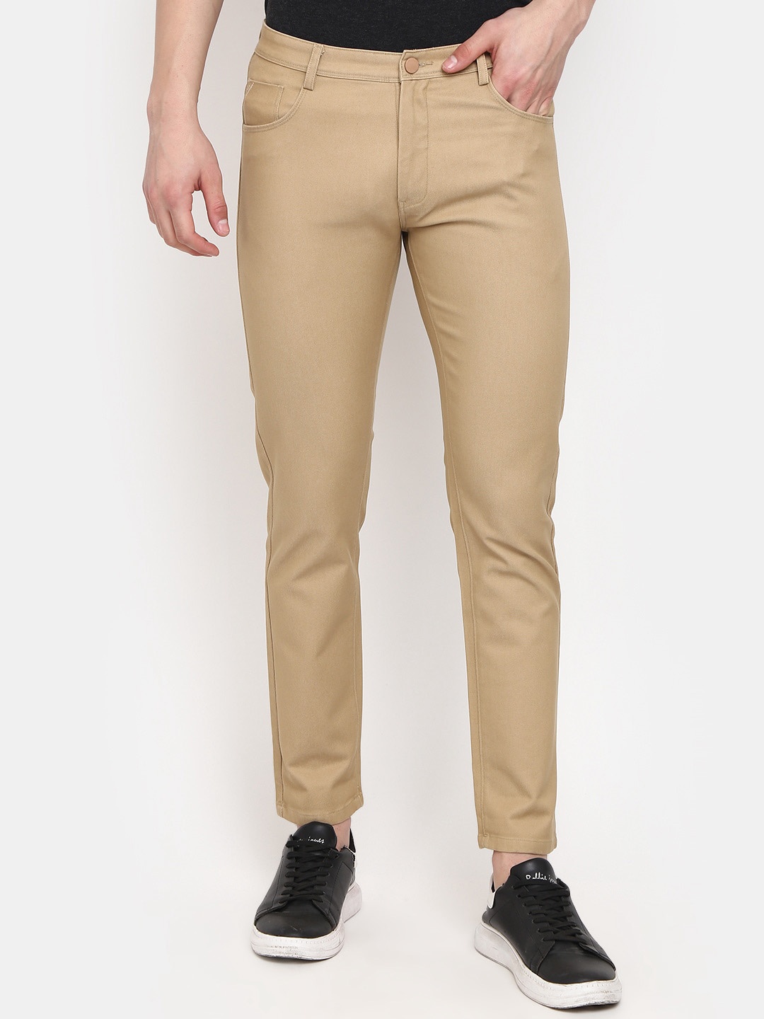 

V-Mart Men Mid Rise Cotton Trousers, Yellow