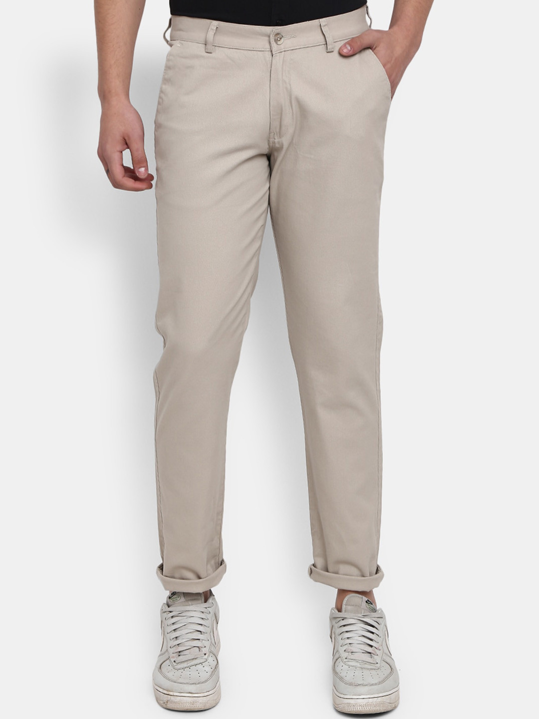 

V-Mart Men Beige Slim Fit Chinos Trousers