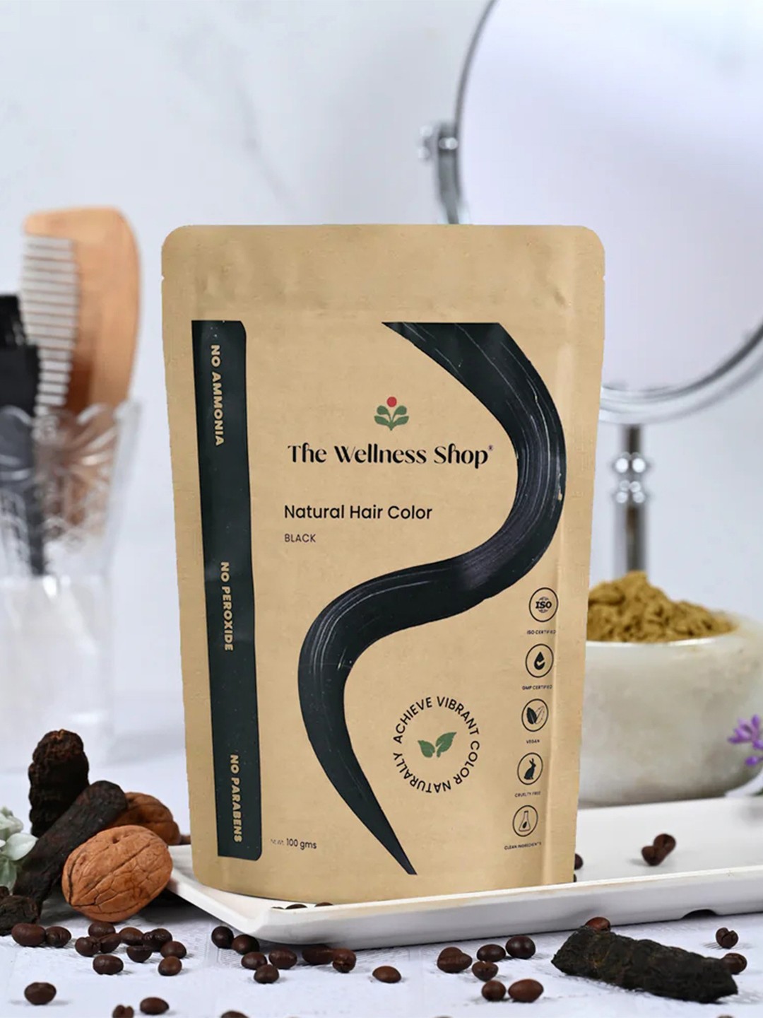 

The Wellness Shop Long Lasting Natural Hair Colour 100g - Black