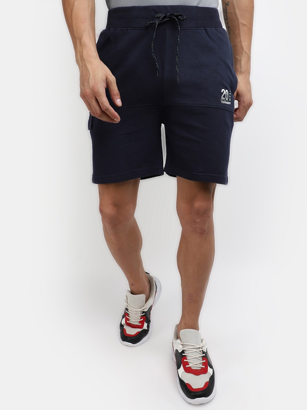 

V-Mart Men Mid Rise Shorts, Navy blue