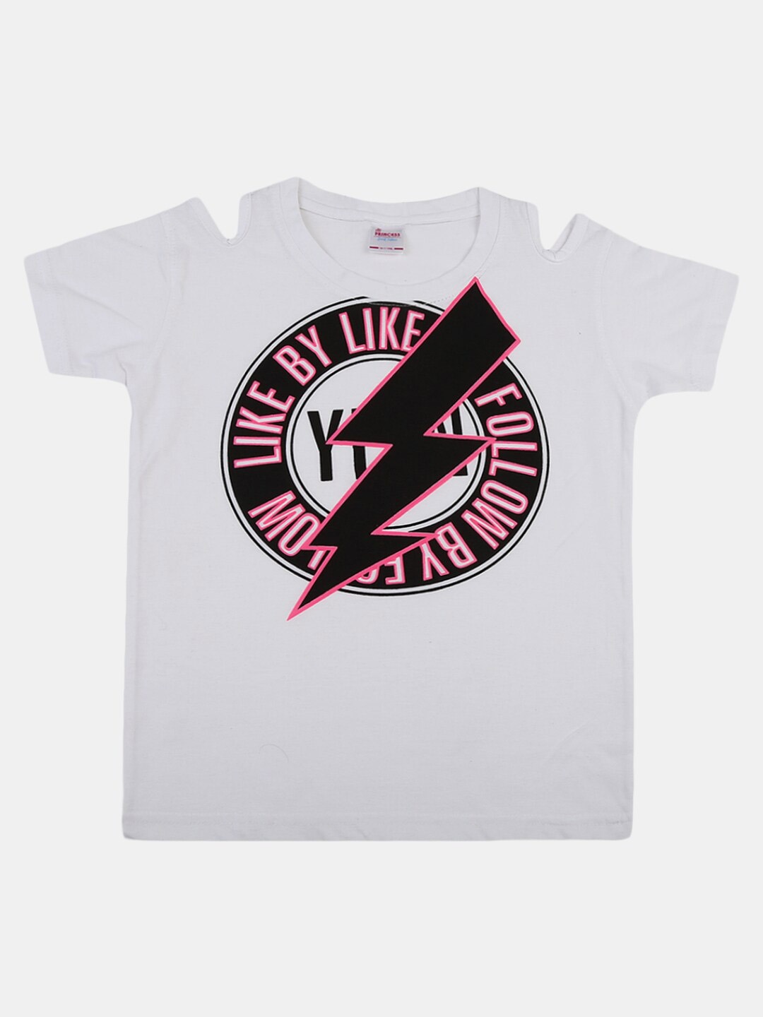 

V-Mart Girls Typography Printed Cotton T-shirt, White