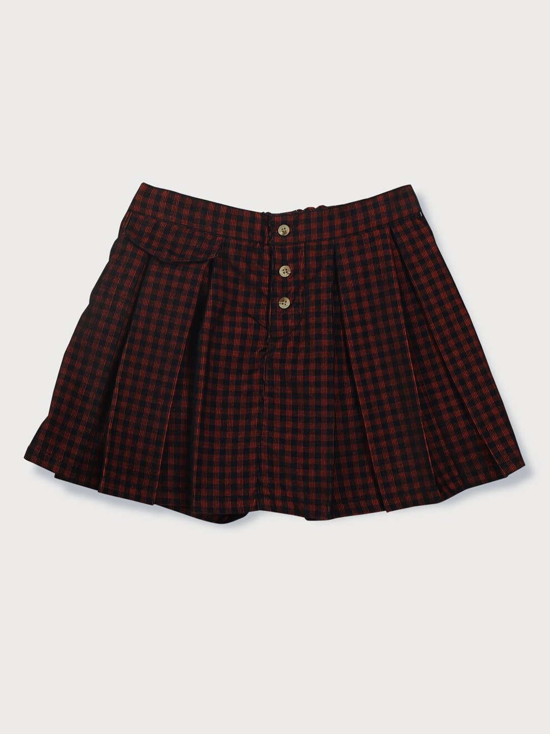 

Gini and Jony Girls Checked A Line Cotton Mini Skirt, Red
