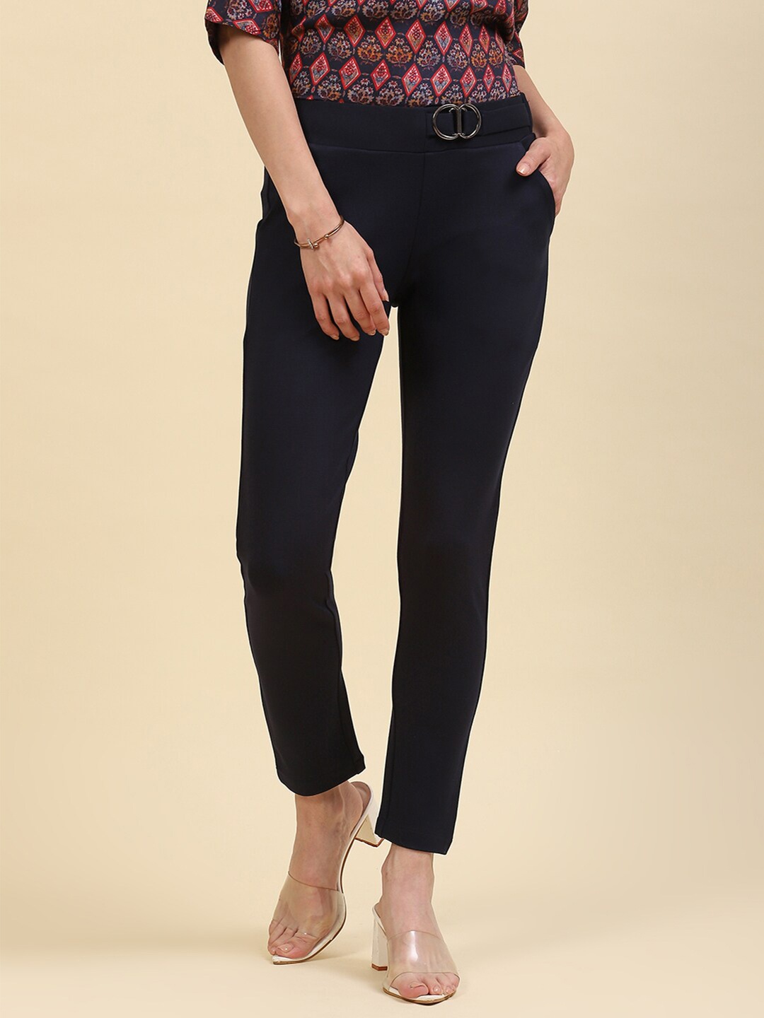 

Monte Carlo Women Mid-Rise Casual Jeggings, Navy blue