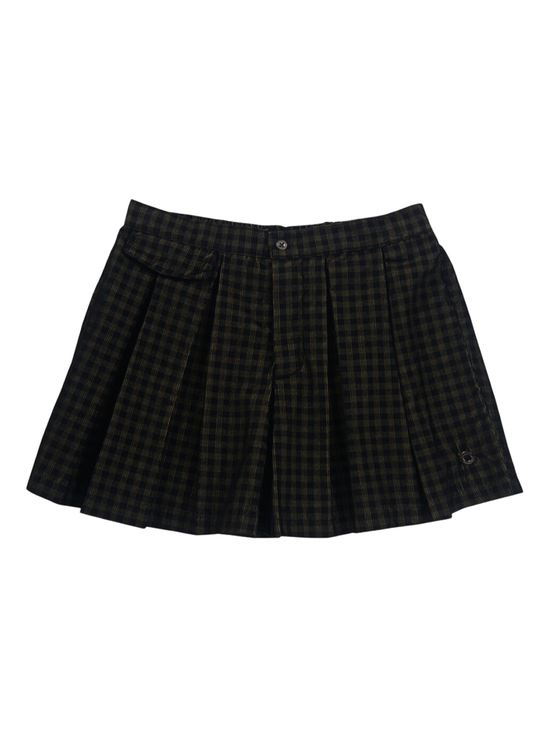 

Gini and Jony Girls Checked Flared Cotton Mini Skirt, Green