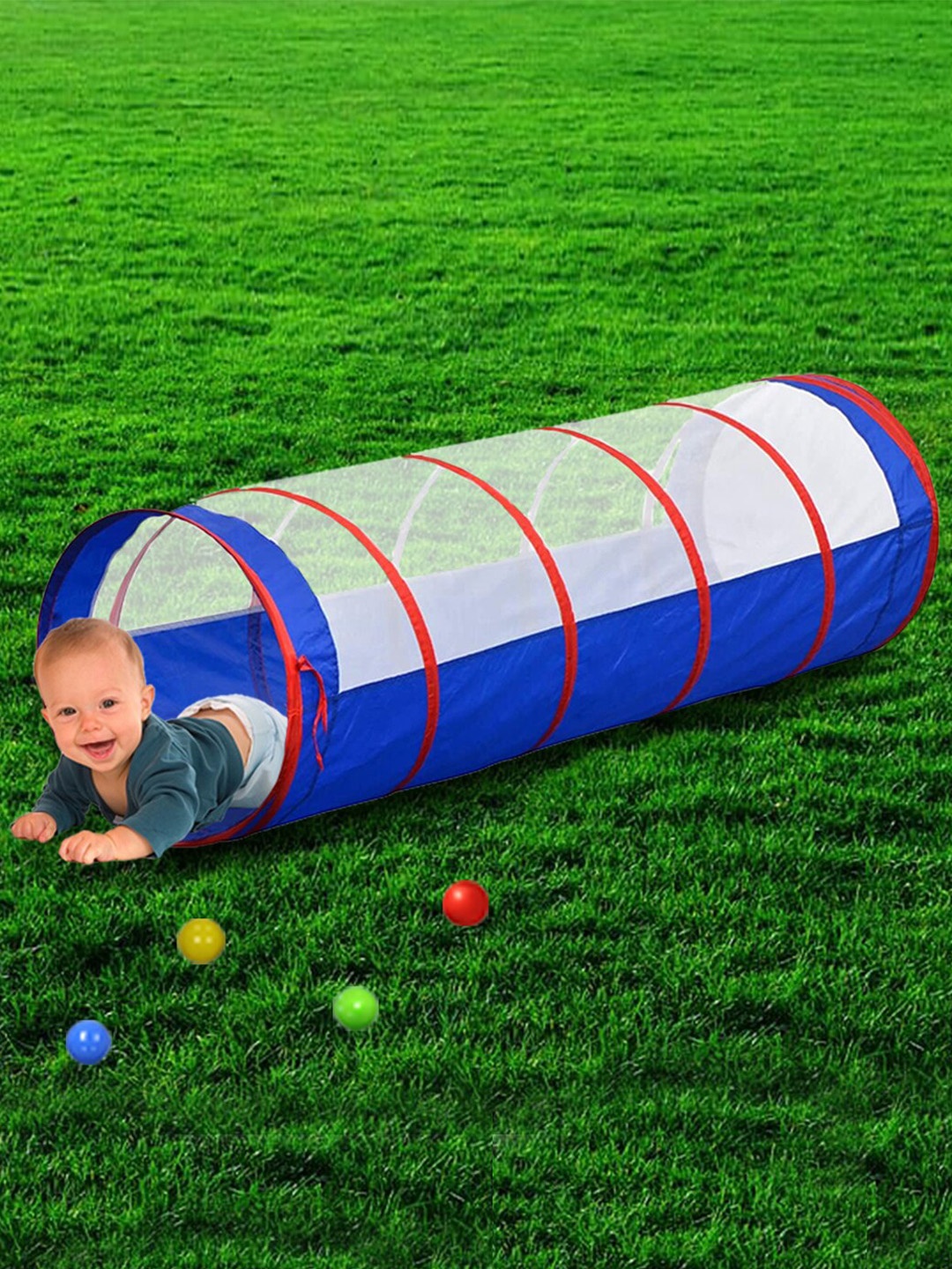 

WEMBLEY Kids Toddlers Foldable Tunnel Tent, Blue