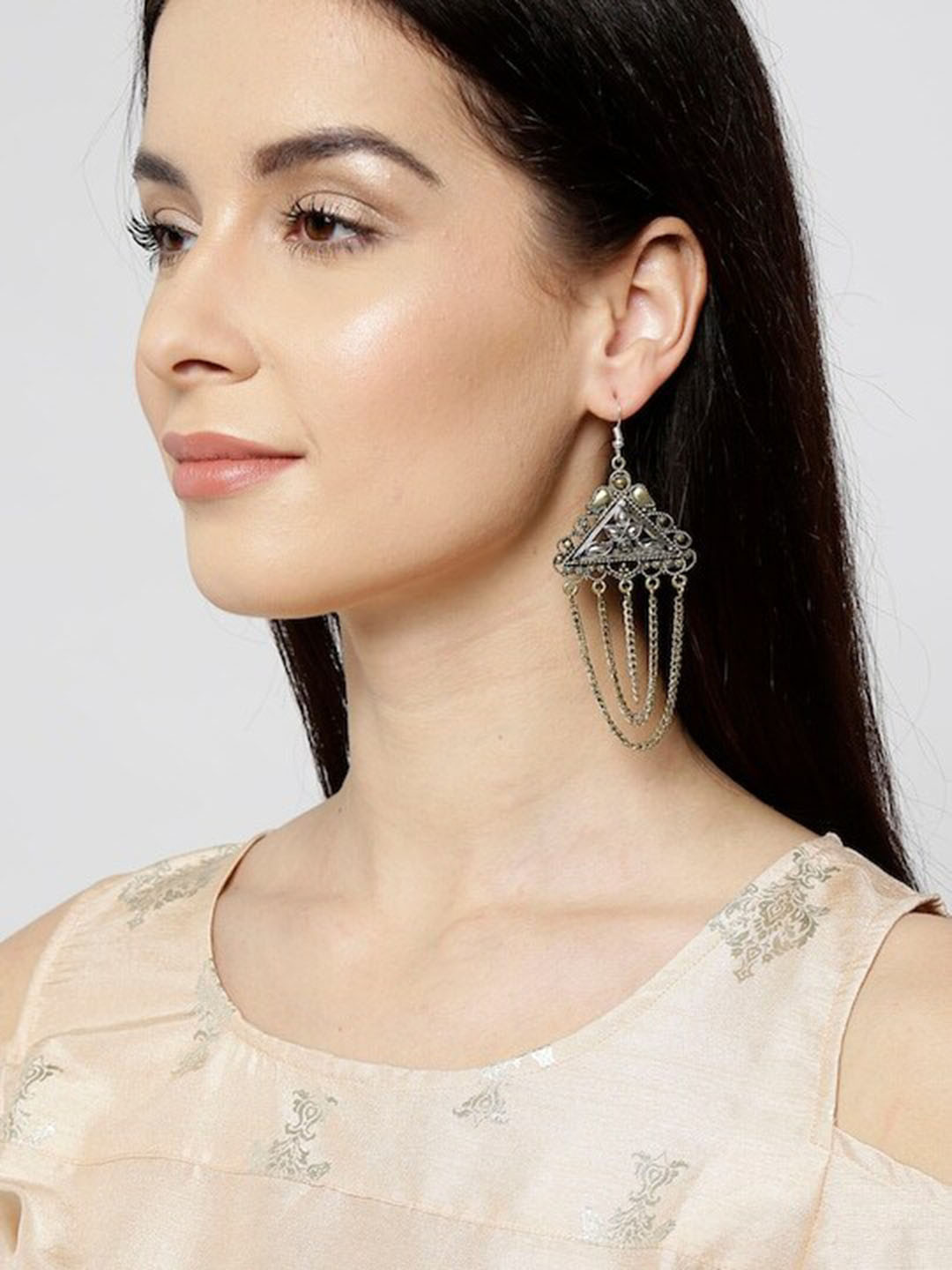

Infuzze Silver Plated Contemporary Drop Earrings