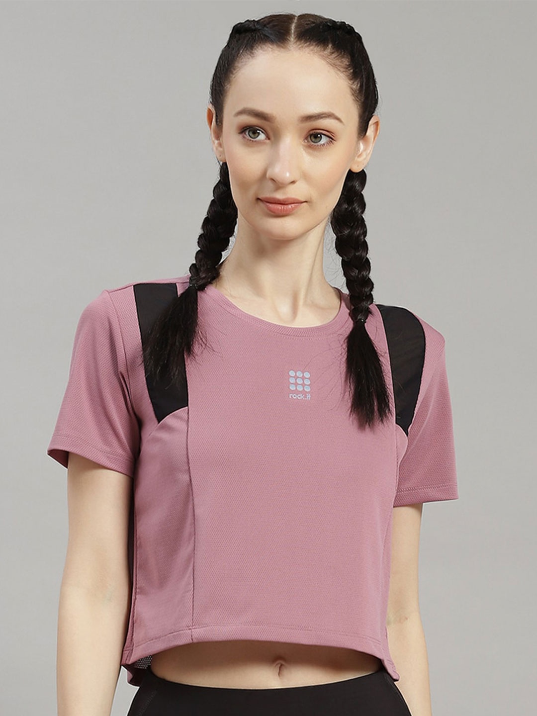 

rock.it Round Neck Crop Top, Mauve