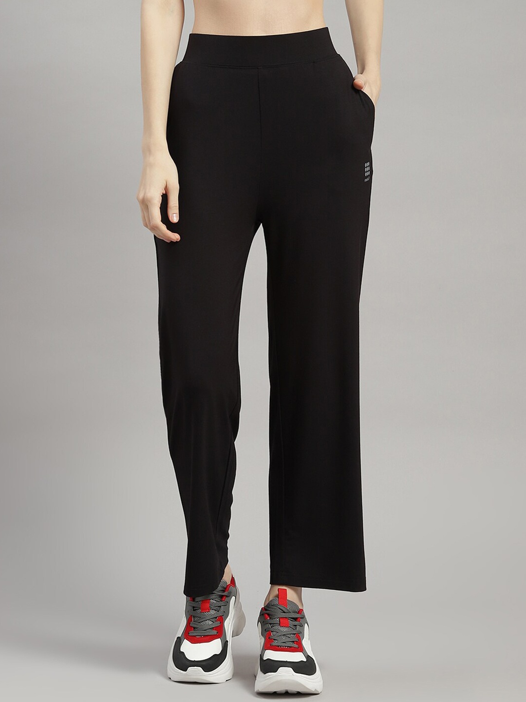 

rock.it Women Mid-Rise Track Pants, Black