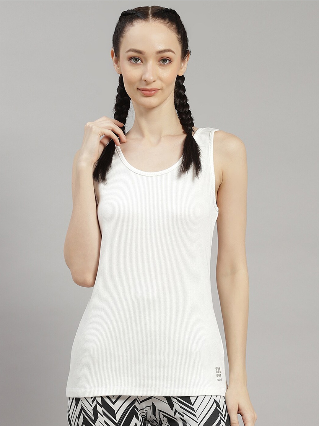 

rock.it Round Neck Tank Top, White