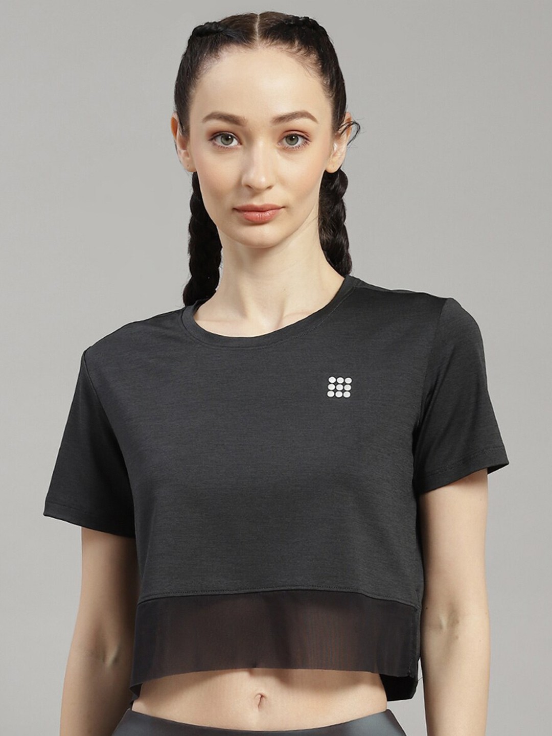 

rock.it Round Neck Crop Top, Charcoal