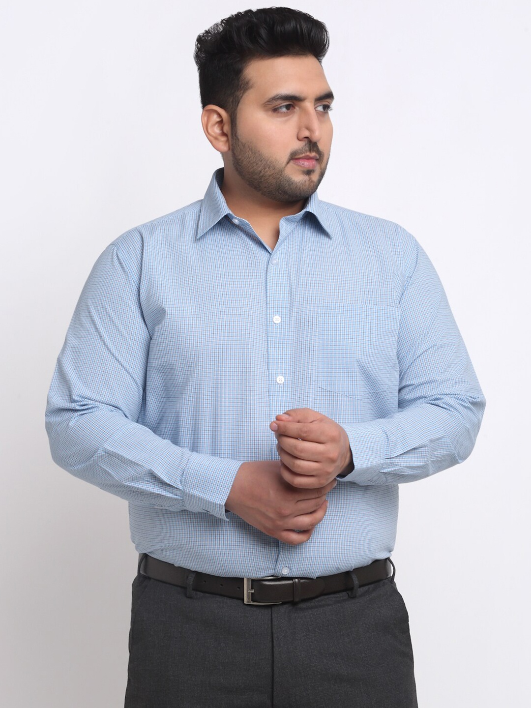 

plusS Blue Cotton Formal Shirt