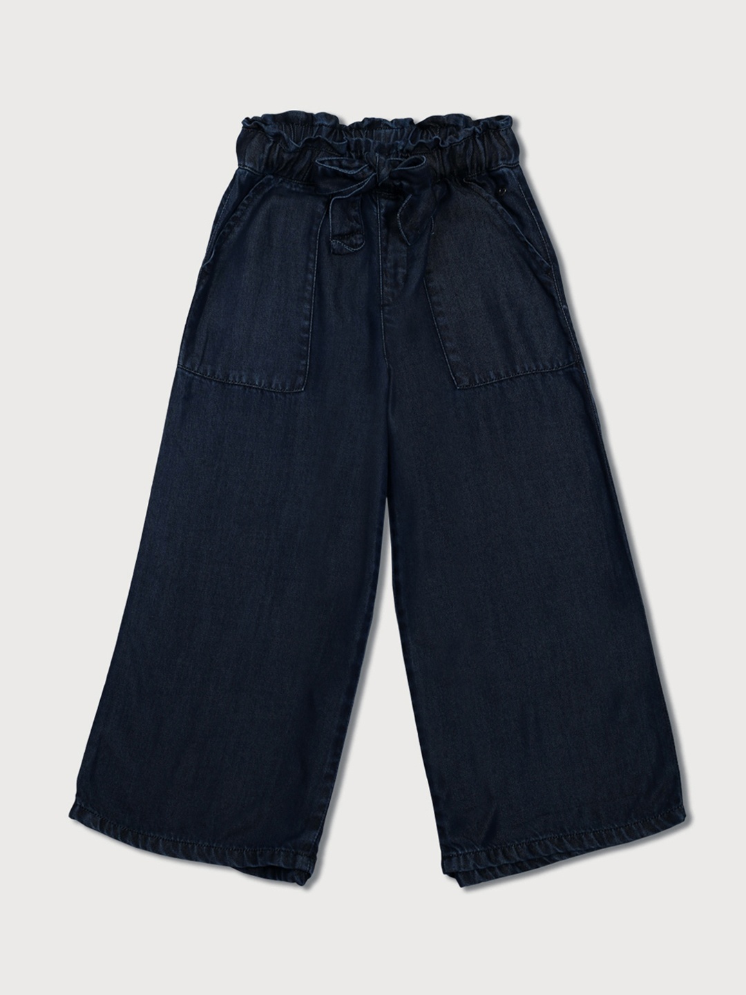 

Gini and Jony Girls Mid-Rise Loose Fit Denim Culottes Trousers, Navy blue