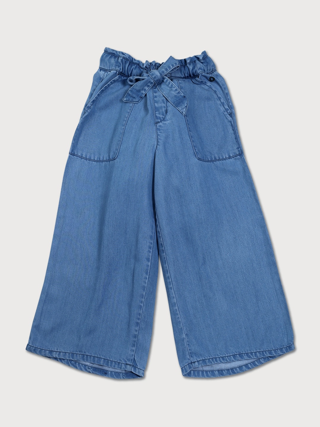 

Gini and Jony Girls Mid-Rise Loose Fit Denim Culottes Trousers, Blue