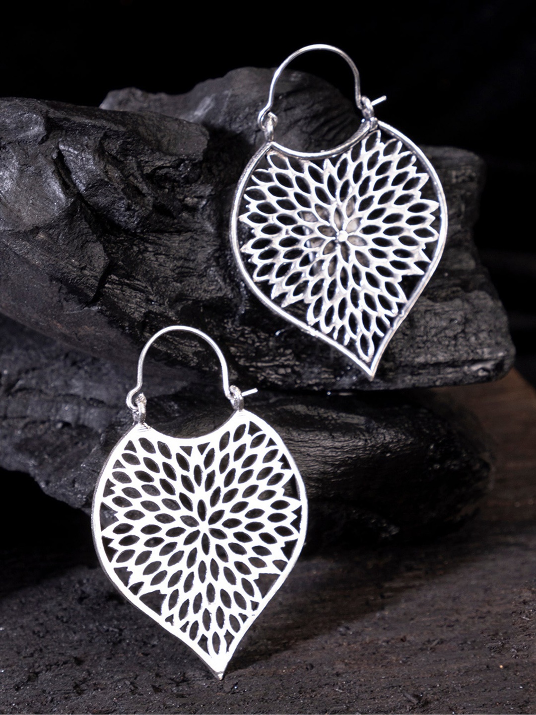 

Studio One Love Silver-Toned Contemporary Drop Earrings