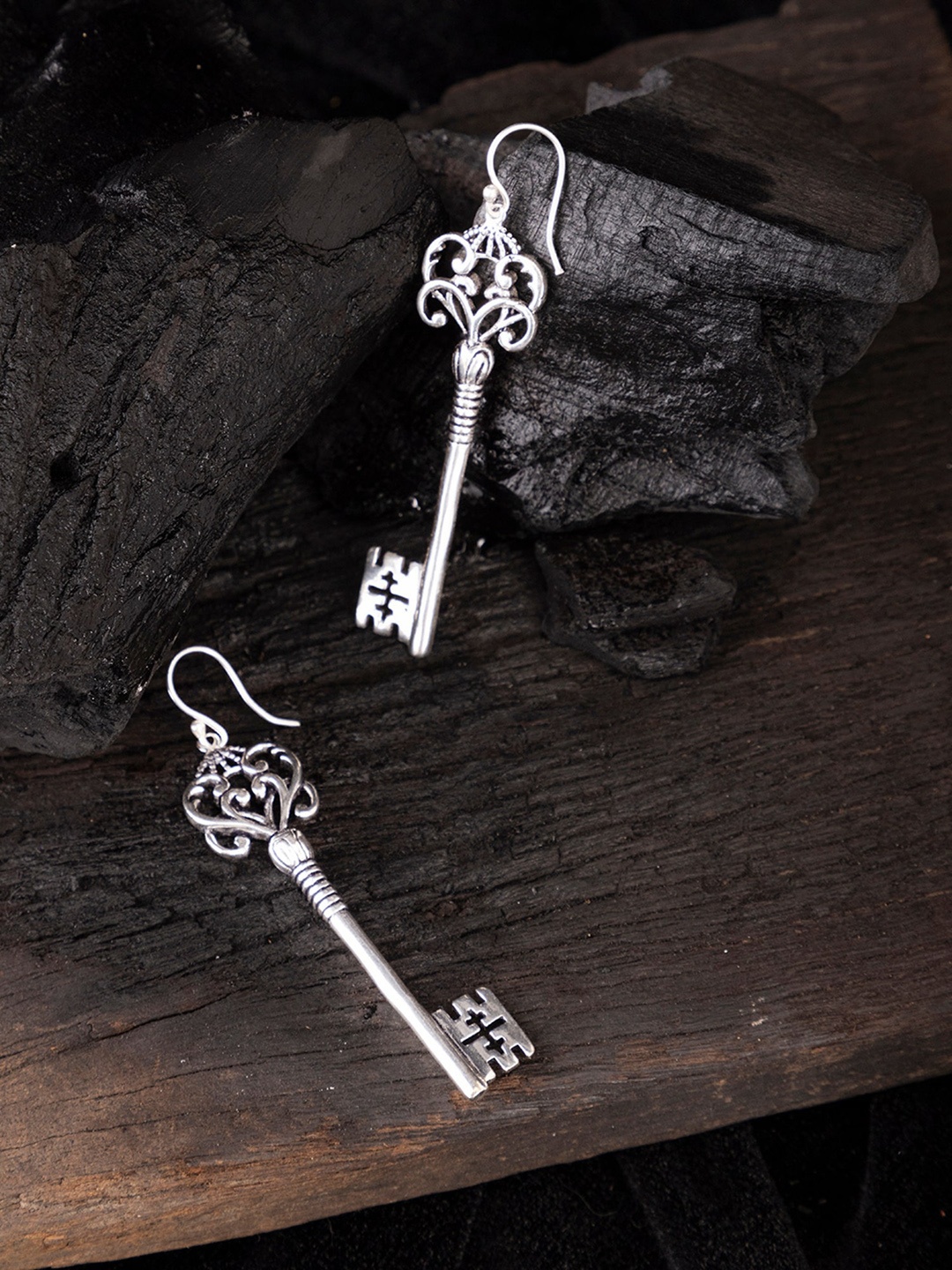 

Studio One Love Silver-Toned Contemporary Drop Earrings