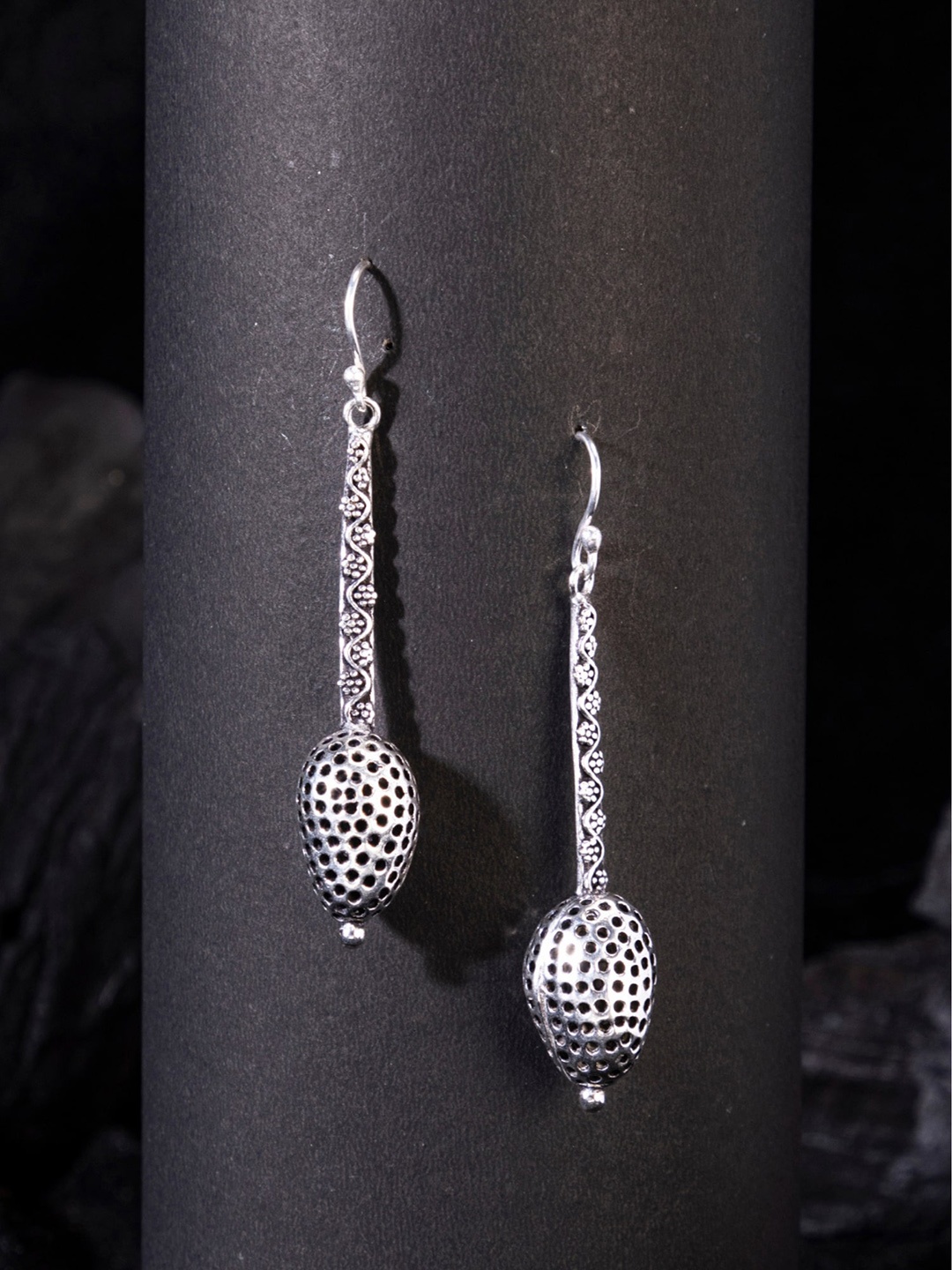 

Studio One Love Silver-Toned Contemporary Drop Earrings