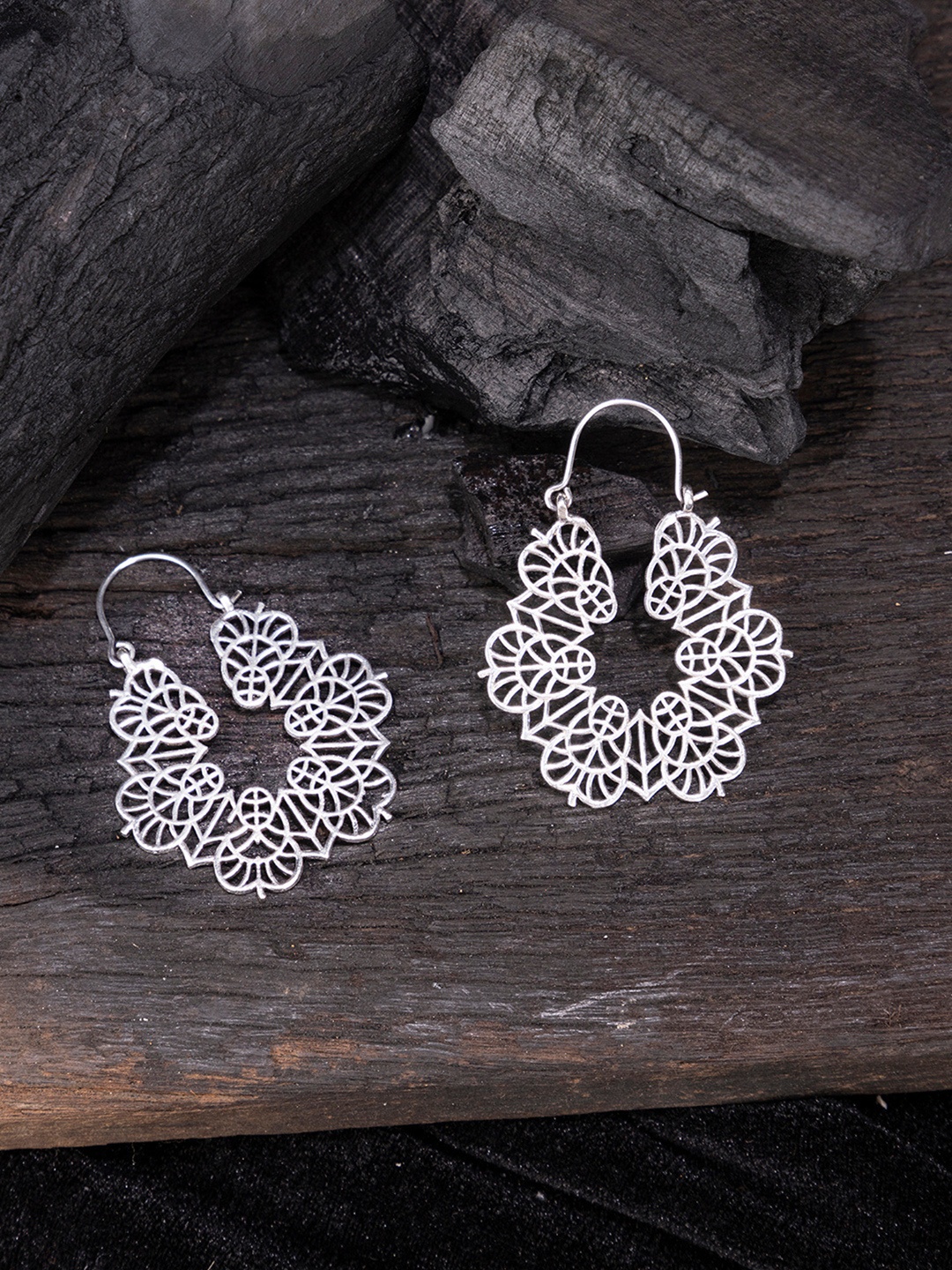 

Studio One Love Silver-Toned Contemporary Drop Earrings