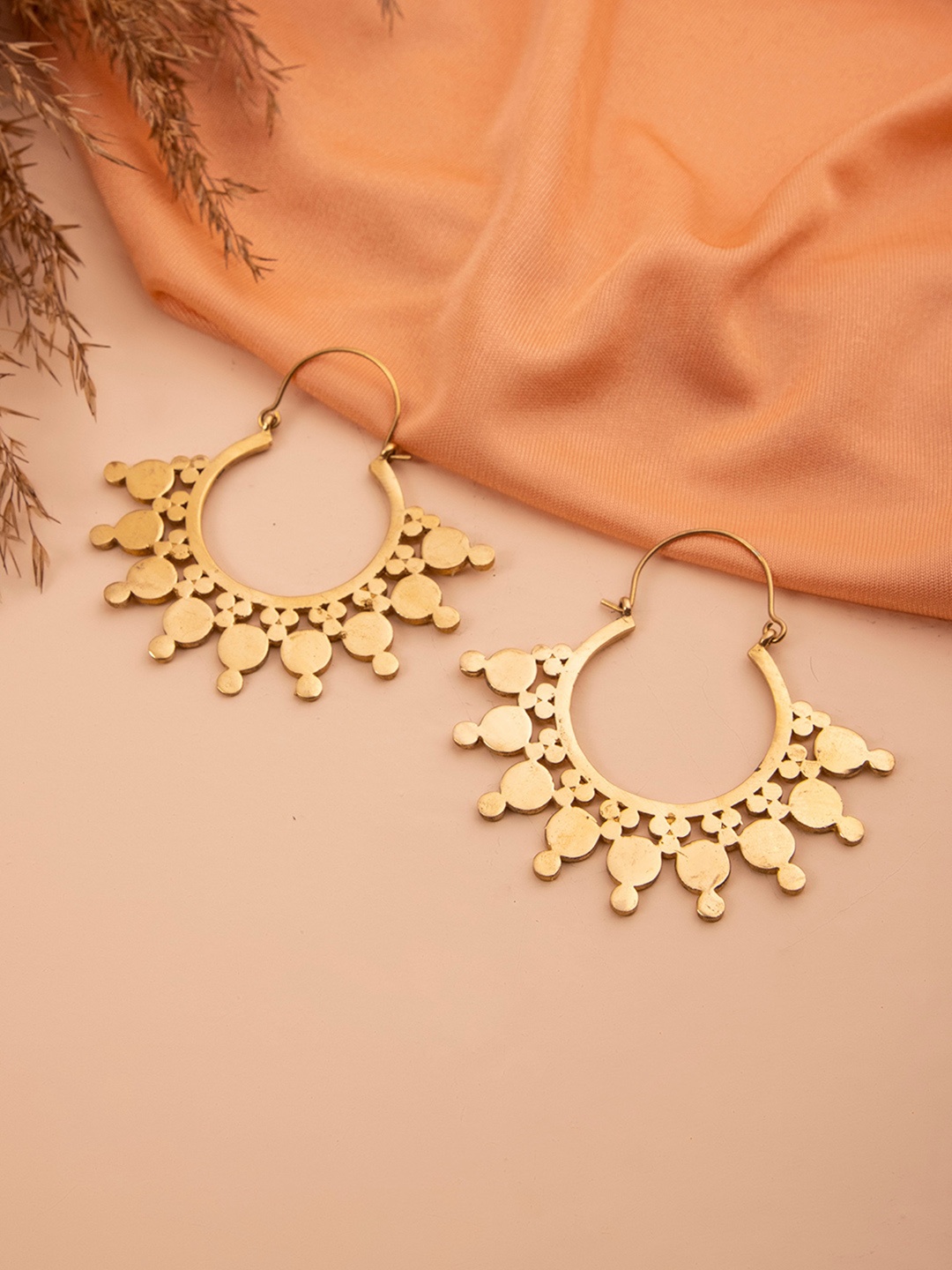 

Studio One Love Gold-Toned Contemporary Hoop Earrings