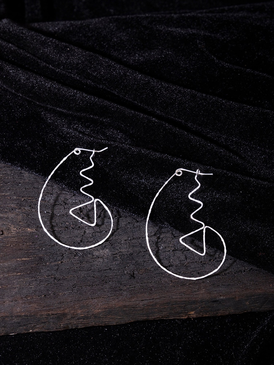 

Studio One Love Silver-Toned Contemporary Drop Earrings