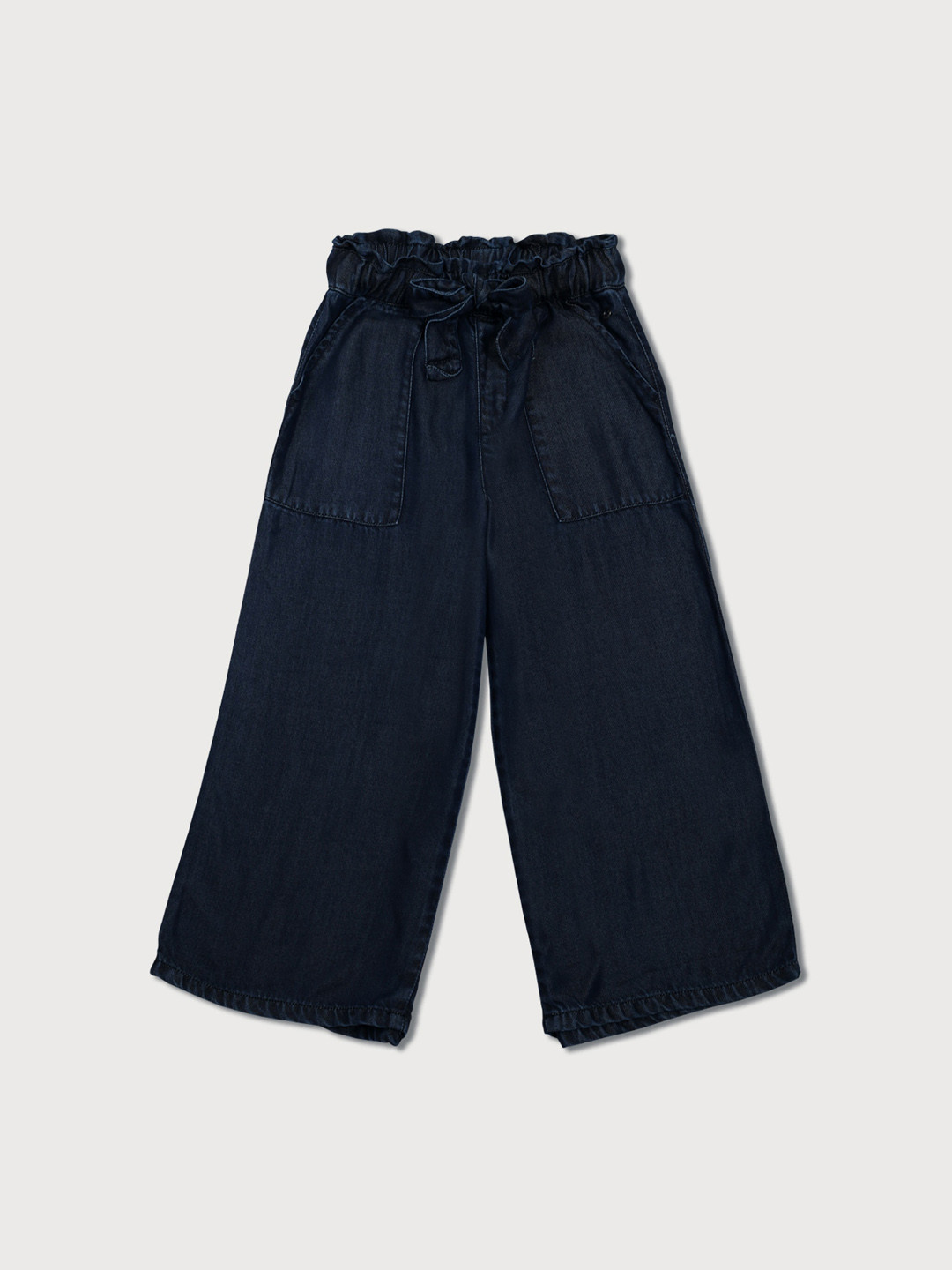 

Gini and Jony Girls Mid-Rise Loose Fit Denim Culottes Trousers, Navy blue