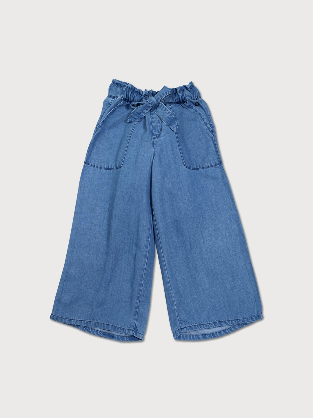

Gini and Jony Girls Mid-Rise Loose Fit Denim Culottes Trousers, Blue