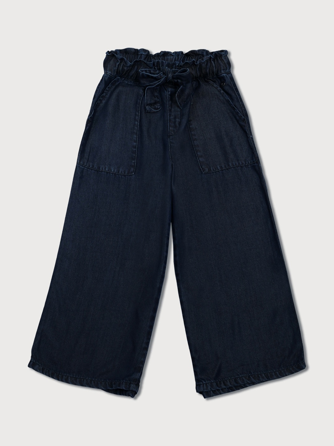 

Gini and Jony Girls Mid-Rise Loose Fit Denim Culottes Trousers, Navy blue