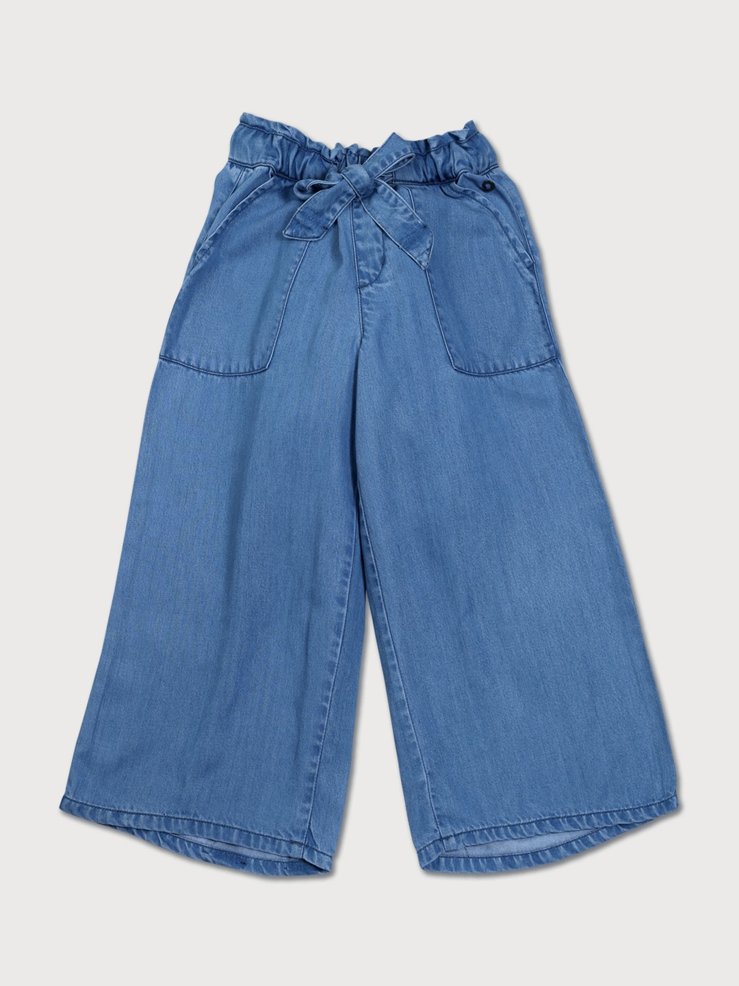 

Gini and Jony Infant Girls Mid-Rise Loose Fit Denim Culottes Trousers, Blue