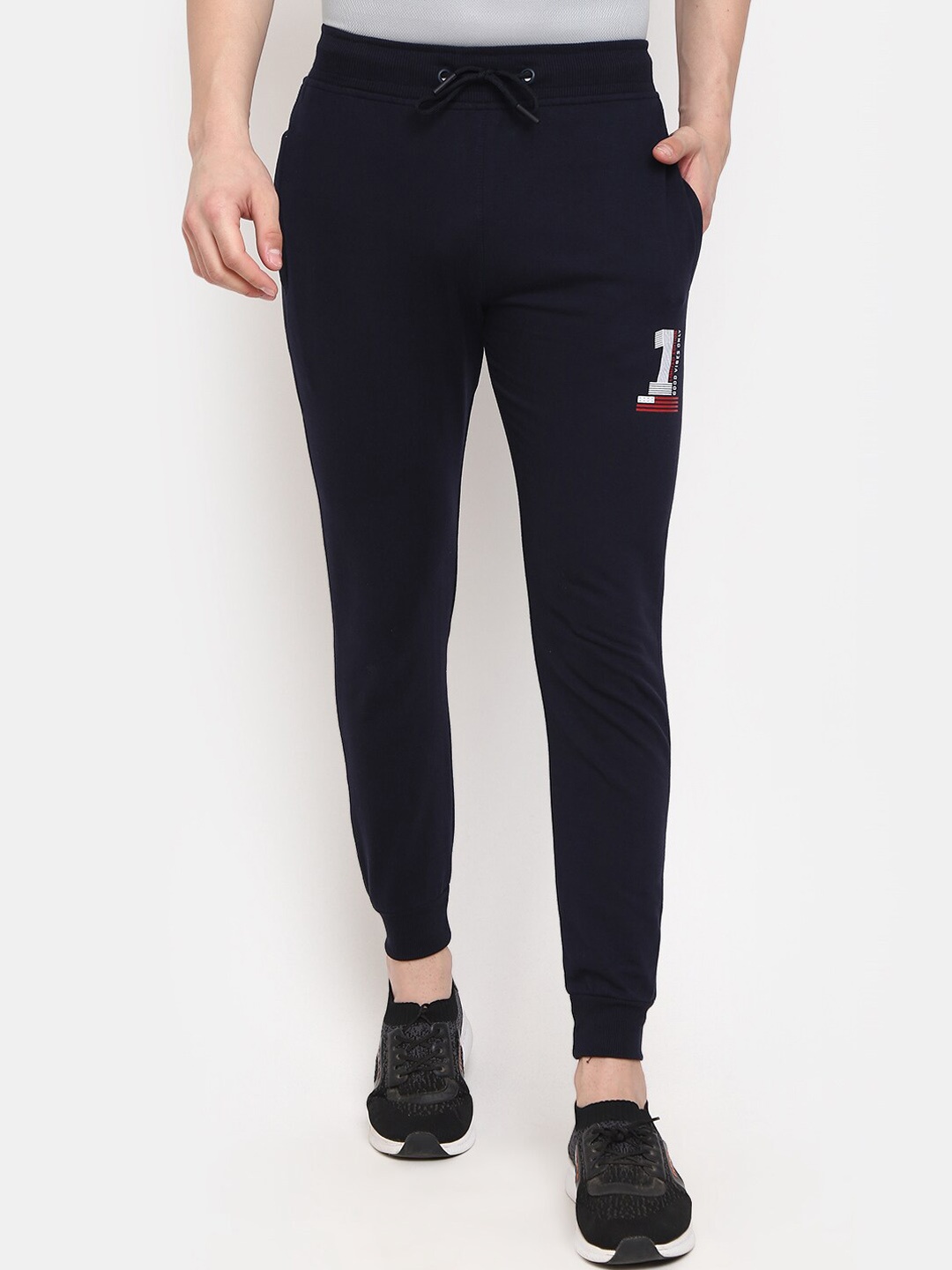 

V-Mart Men Mid-Rise Track Pants, Navy blue