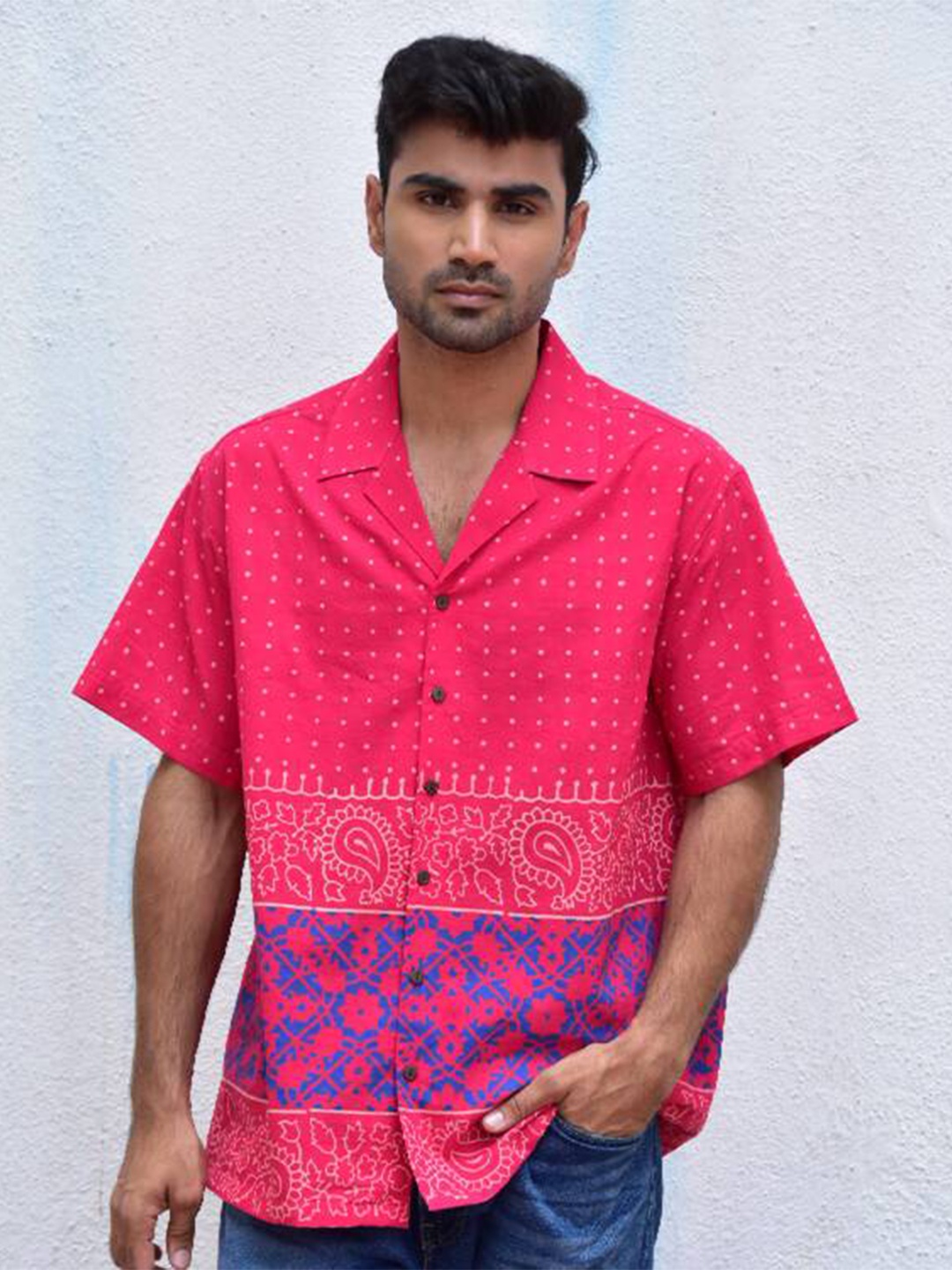 

Chidiyaa Original Graphic Printed Pure Cotton Casual Shirt, Pink