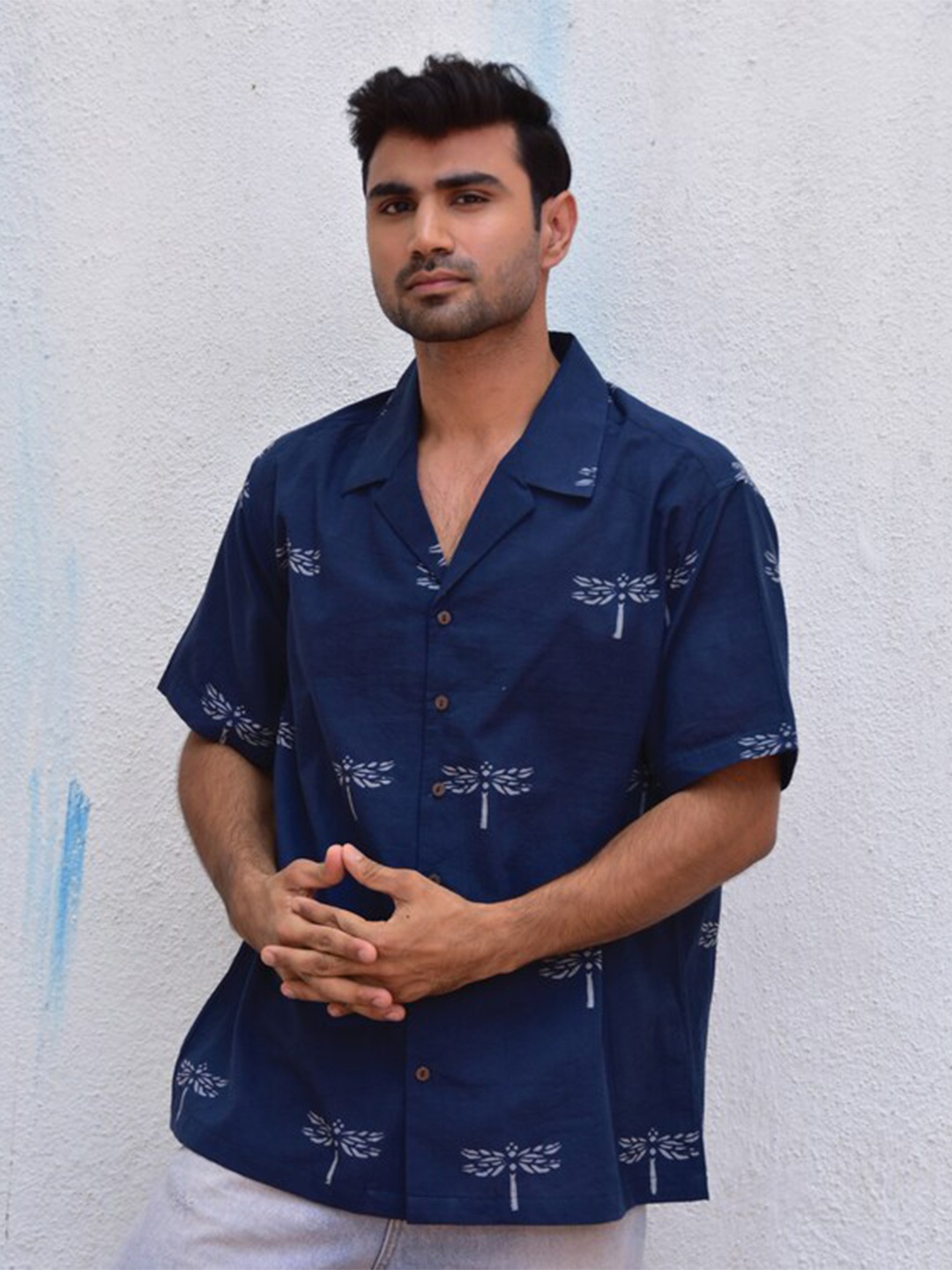 

Chidiyaa Original Conversational Printed Pure Cotton Casual Shirt, Blue