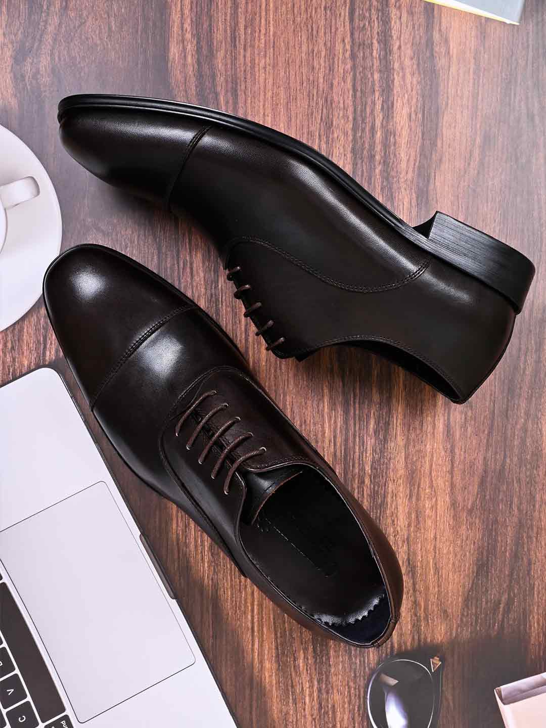 

Cobblerz Men Leather Formal Oxfords, Coffee brown