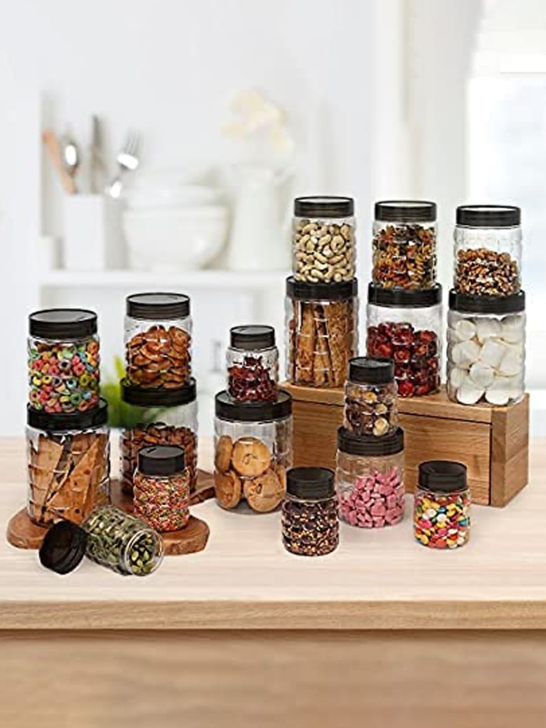 

Kuber Industries Transparent 24-Pcs 4In1 Leakproof Storage Containers