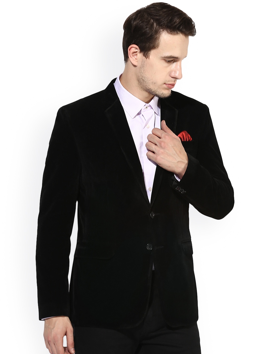 

Hangup Black Solid Regular Fit Blazer