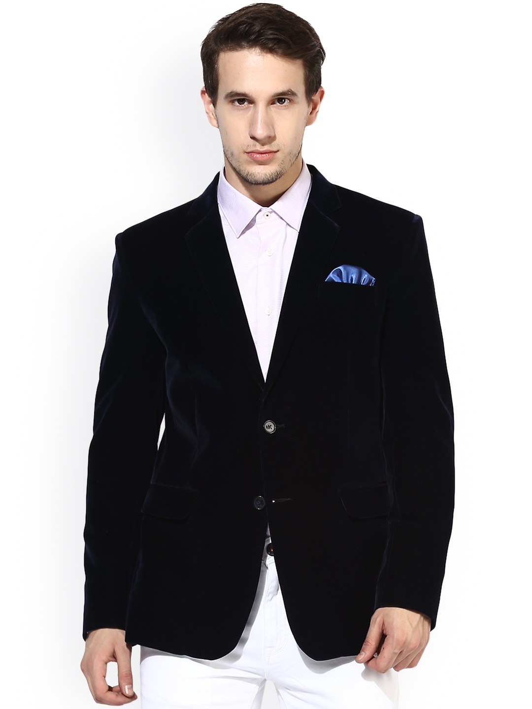 

Hangup Navy Solid Regular Fit Blazer, Navy blue
