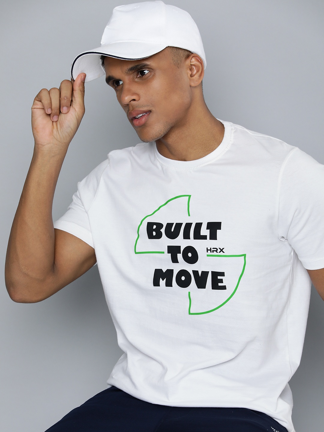

HRX by Hrithik Roshan Men Typography Printed Pure Cotton T-shirt, White