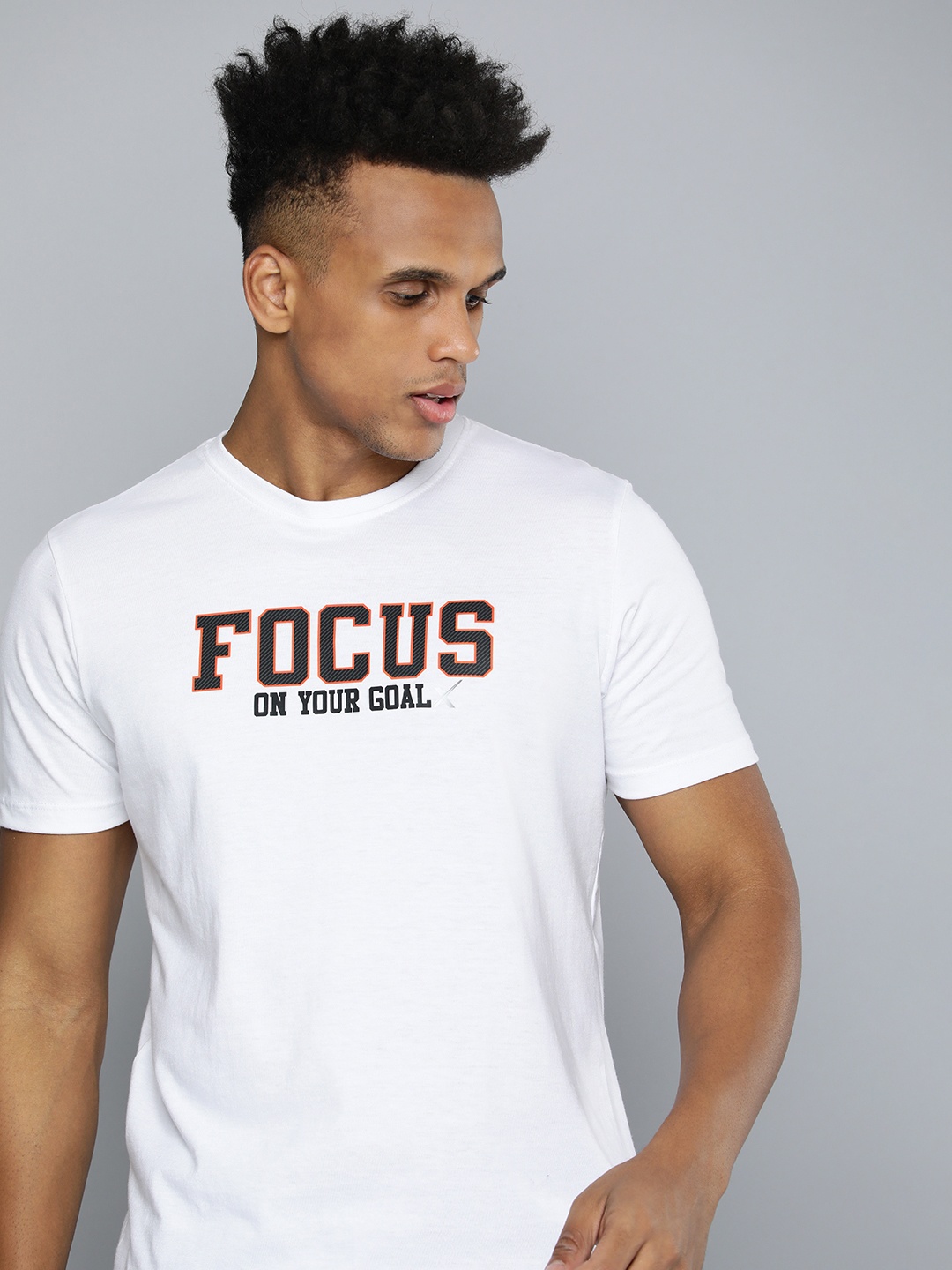 

HRX by Hrithik Roshan Men Typography Printed Pure Cotton T-shirt, White